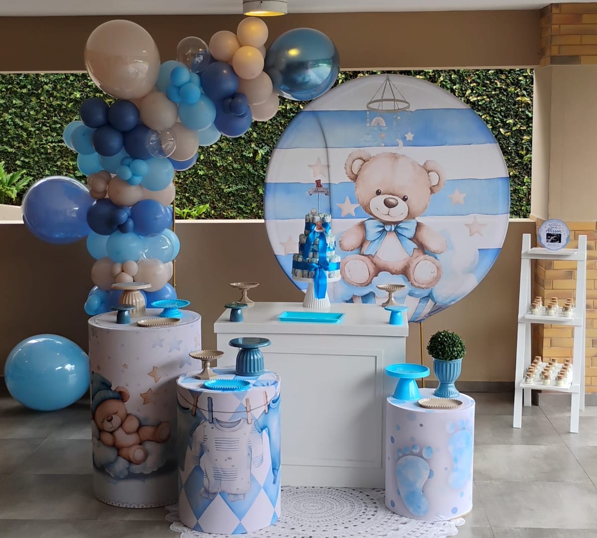 Decoração no tema Ursinho Bebê Azul