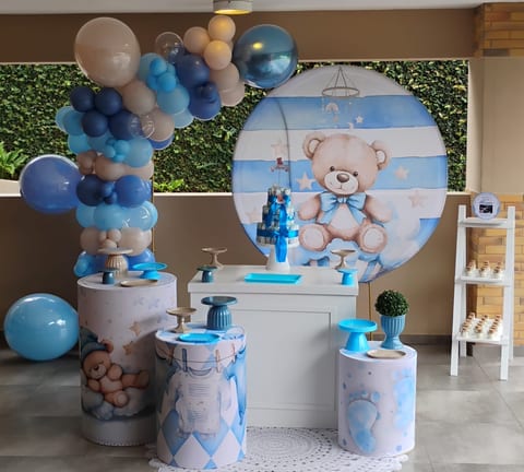 Decoração no tema Ursinho Bebê Azul